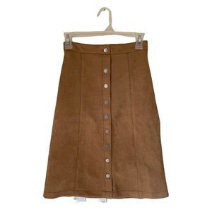 Button Down Vintage-Style A-Line Skirt Extra Small Charlotte Russe